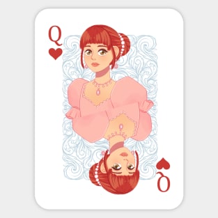 Queen heart poker card Sticker